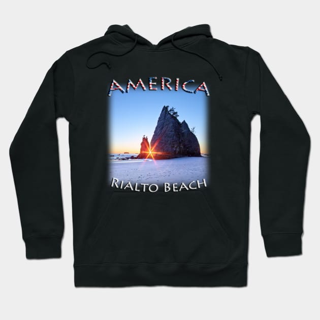 America - Washington - Rialto Beach sunset Hoodie by TouristMerch